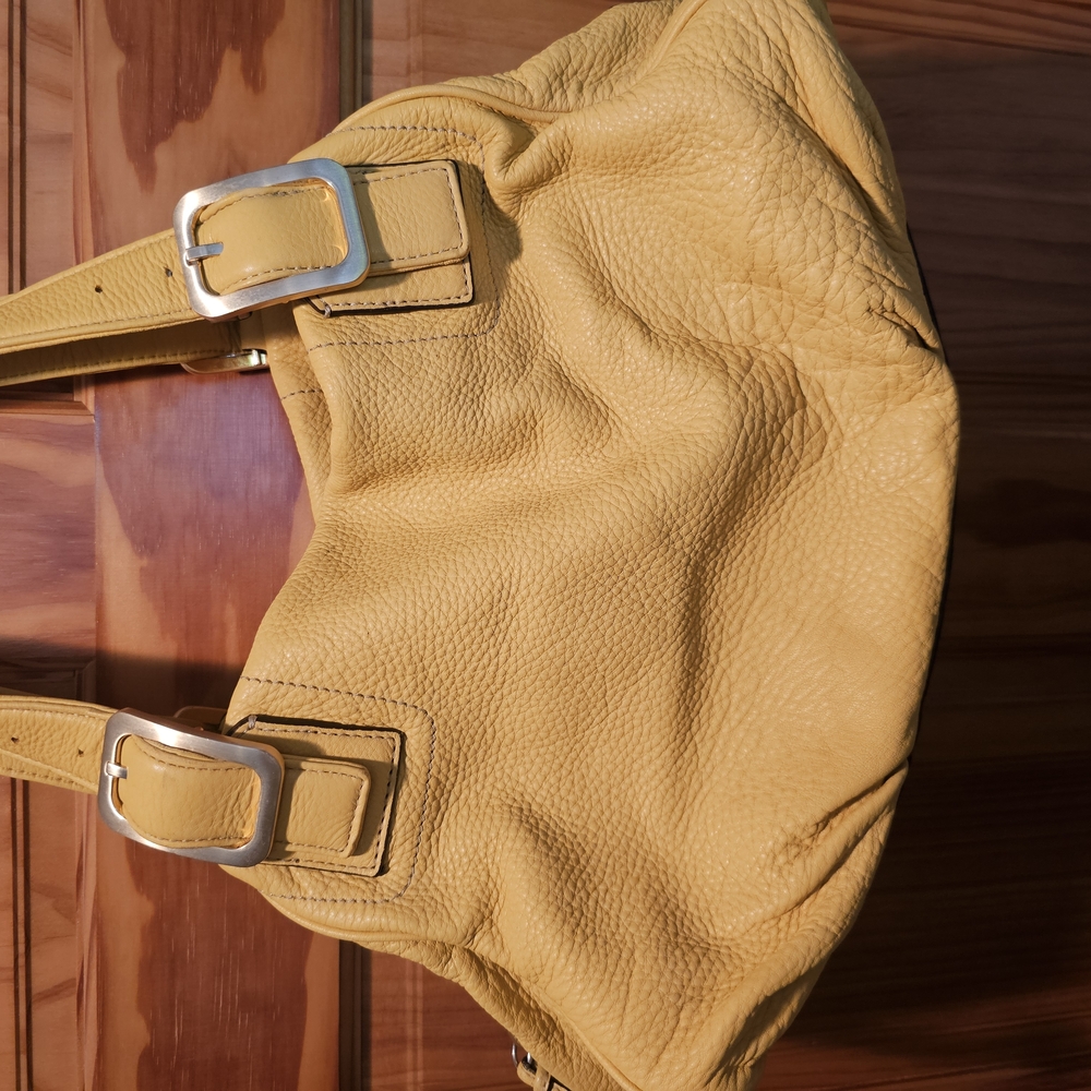 Cole Haan Yellow Leather Shoulder Bag with Slouchy Design - Picture 5 of 16